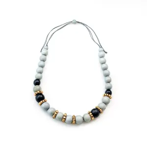 Handmade Grey Bead Necklace Pompa