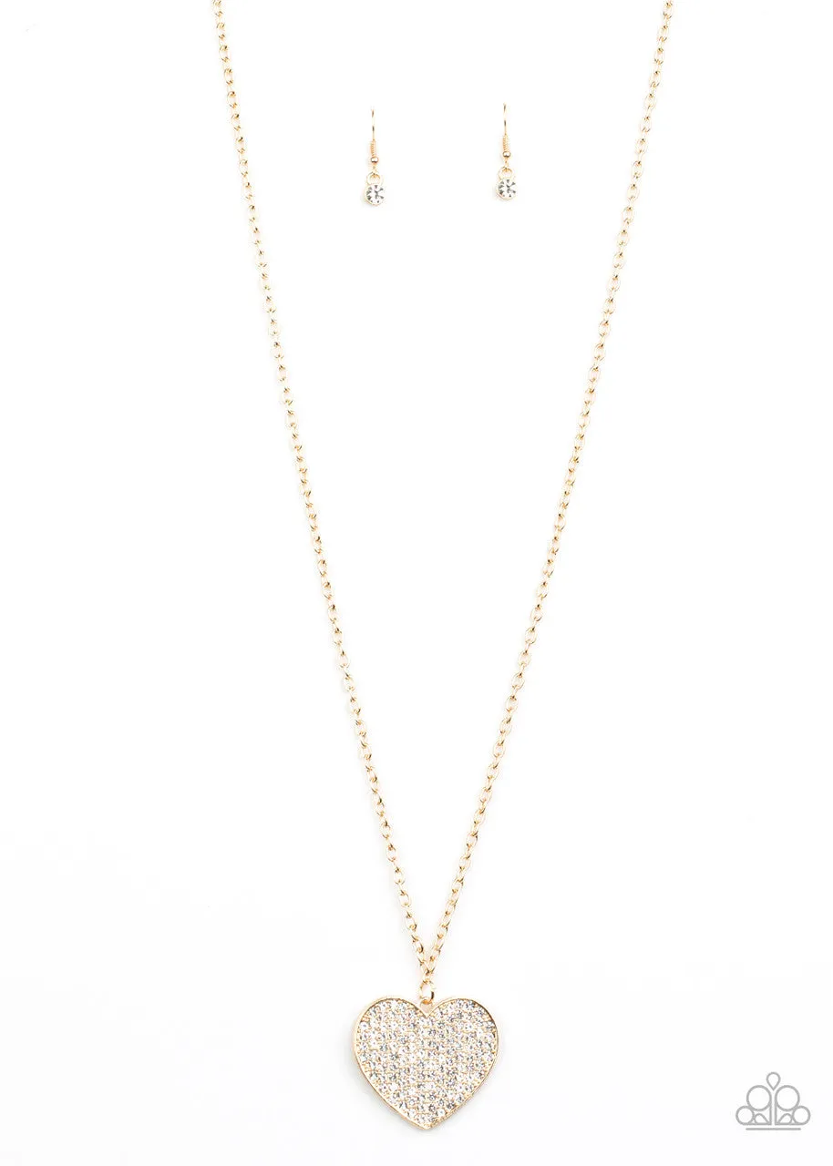 Have to Learn the HEART Way Gold Paparazzi Necklace