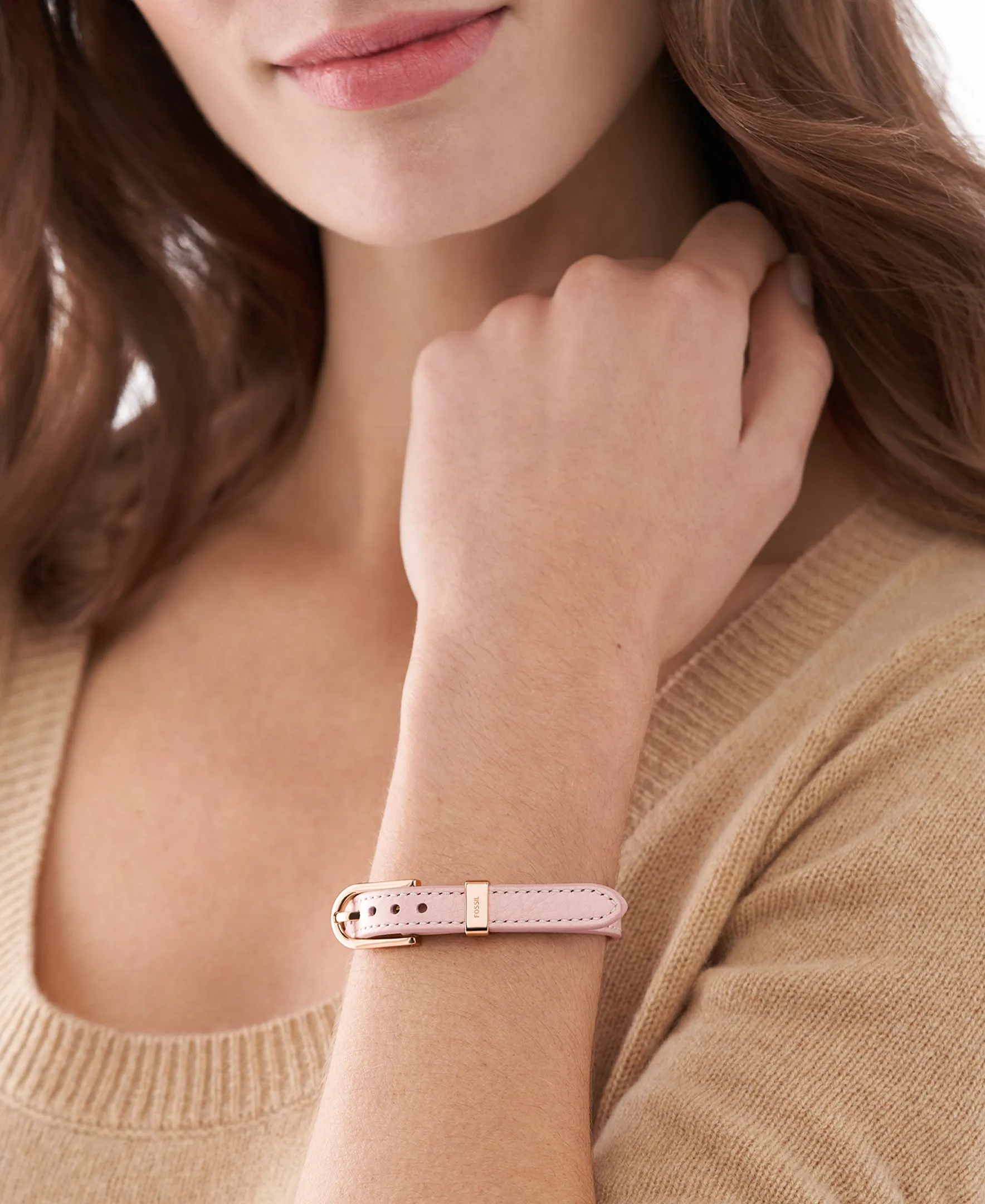 Heritage D-Link Blush Leather Strap Bracelet