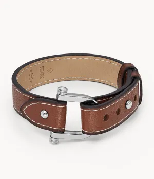 Heritage D-Link Medium Brown Leather Strap Bracelet