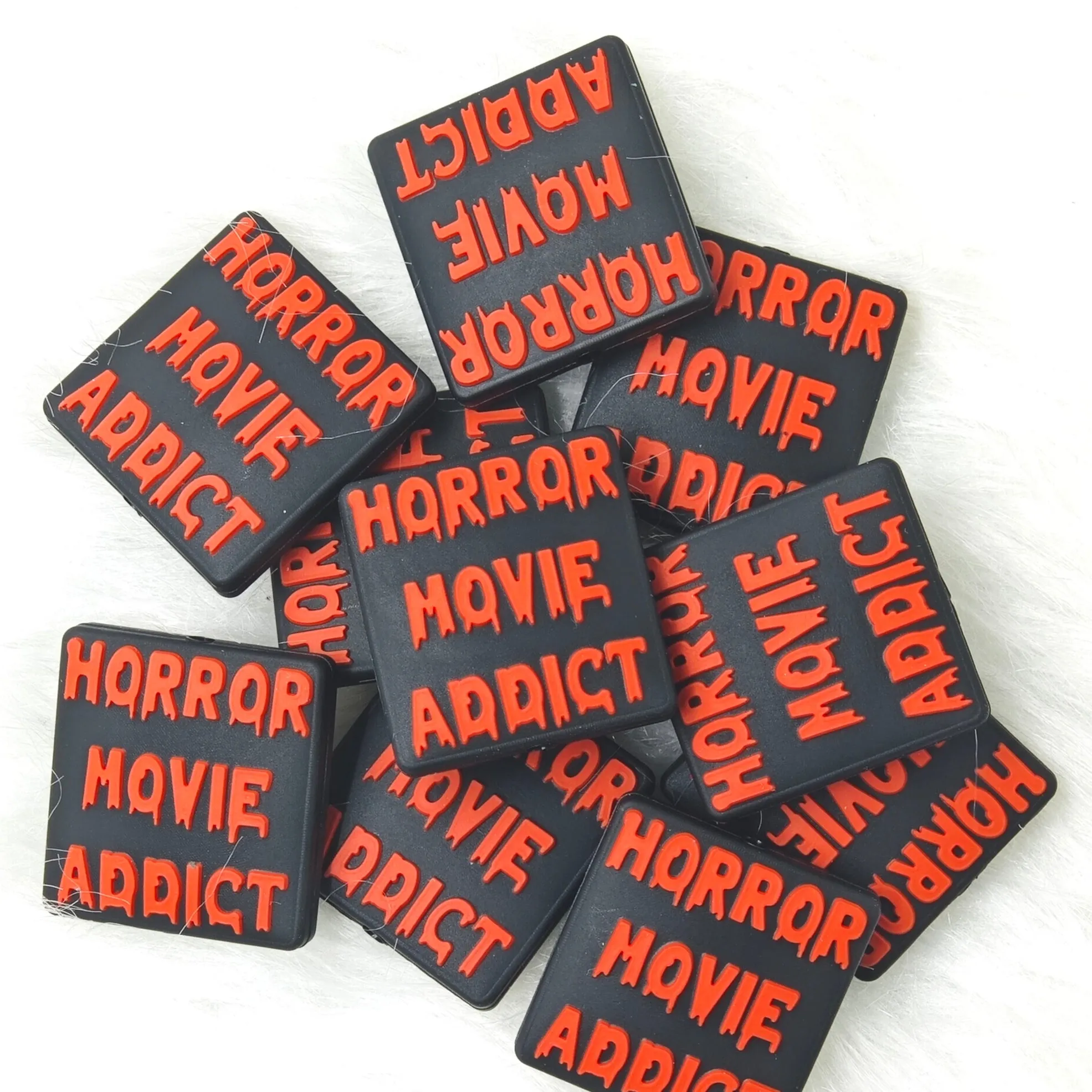 Horror movie addict Focal Beads Wholesale, Saying focal beads
