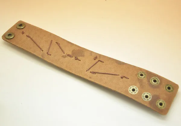 Hotselling Rock Genuine Leather Bracelets Punk Woman Men Brown Bracelet