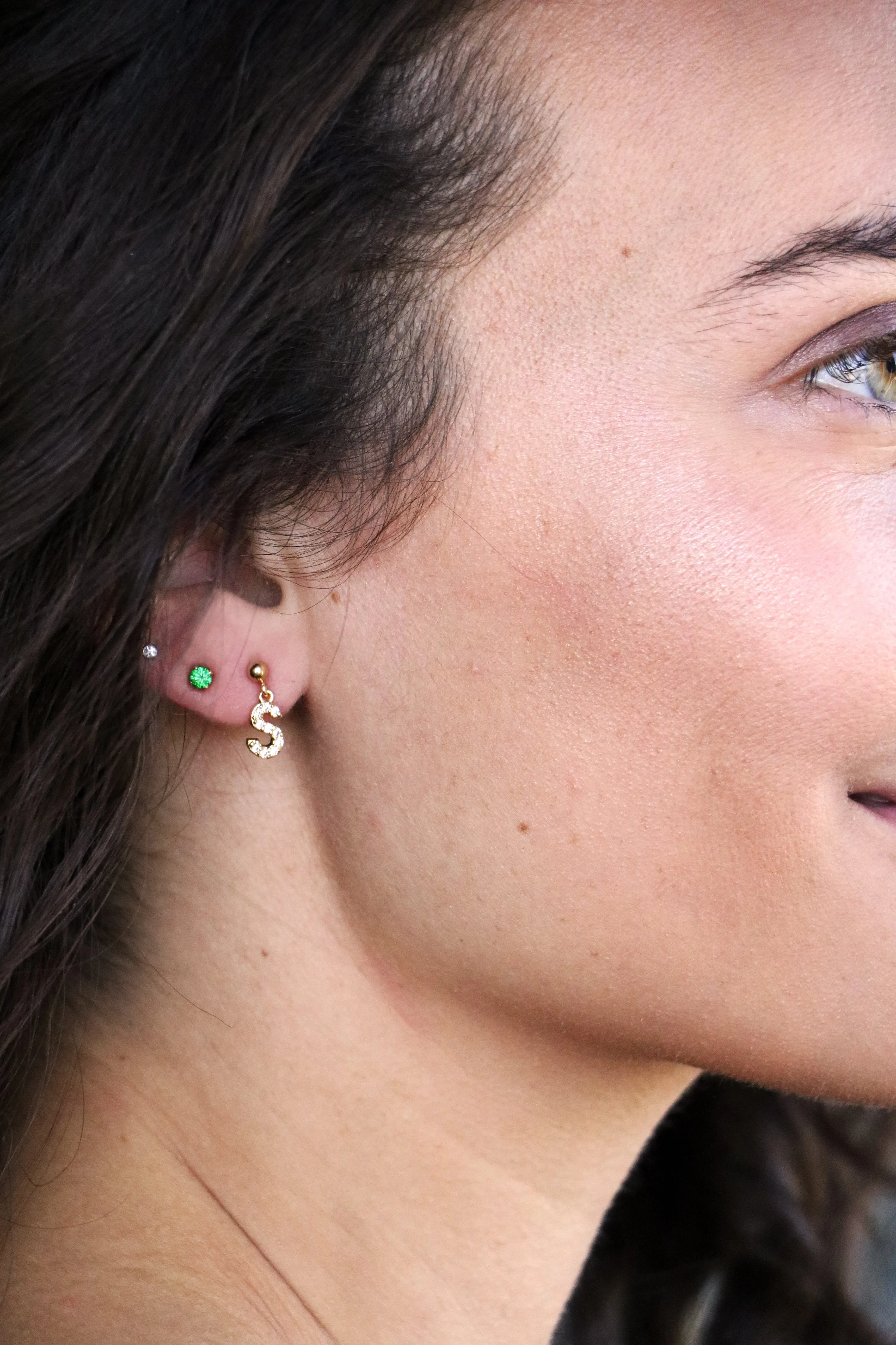 initial post earrings