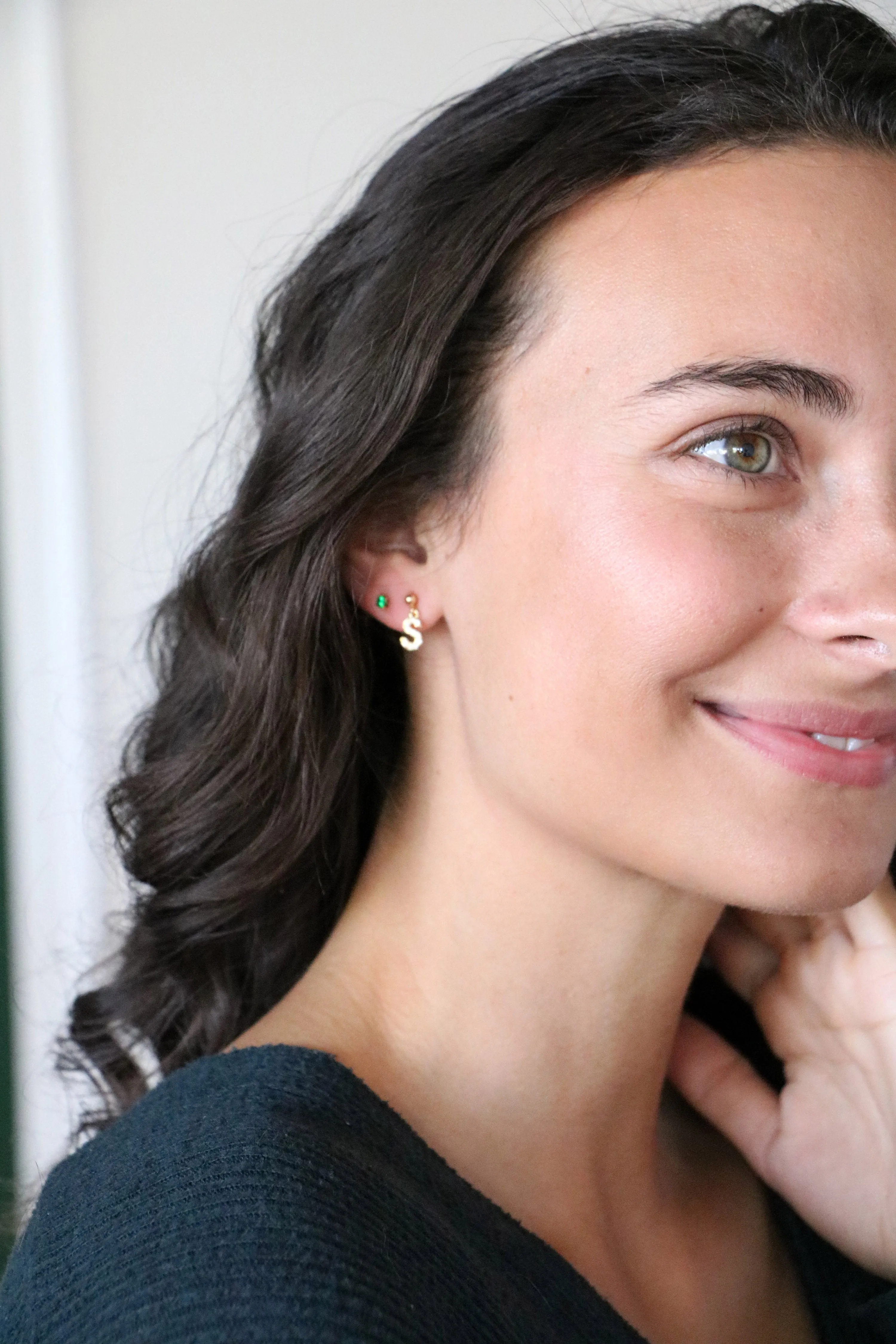 initial post earrings