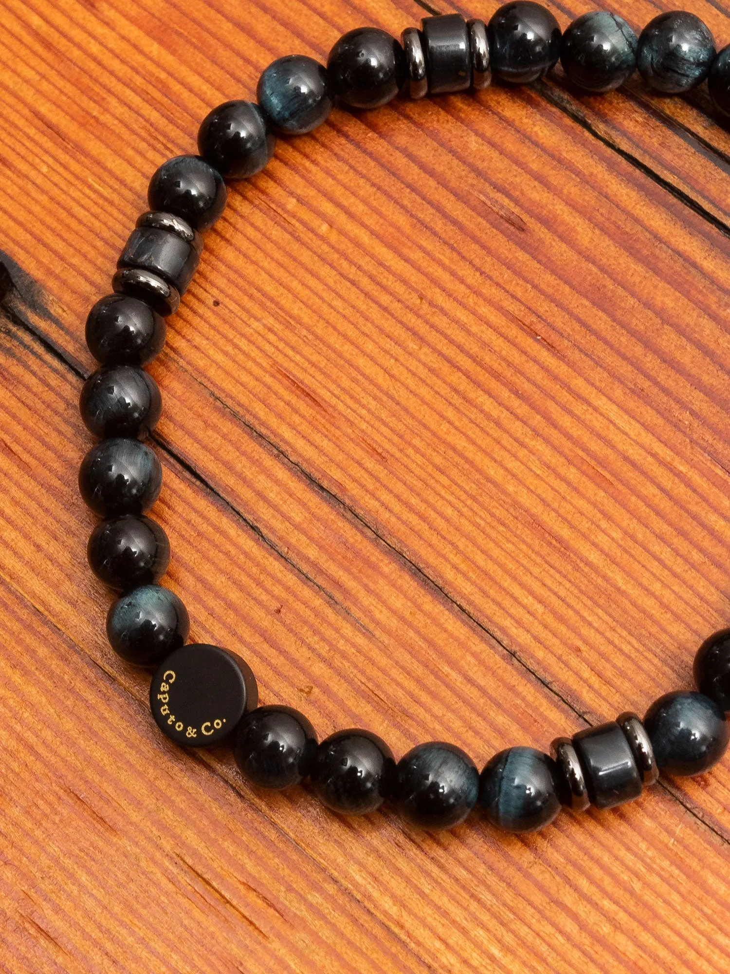 Intuition Gemstone Stretch Bracelet in Blue Tiger Eye