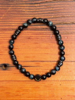 Intuition Gemstone Stretch Bracelet in Blue Tiger Eye