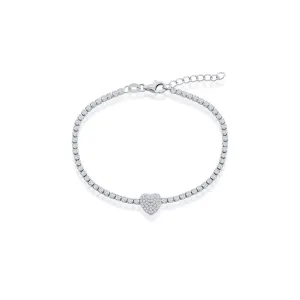 Isella Heart Shaped Tennis Bracelet