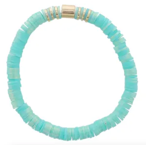 Jane Marie Iridescent Rubber Sequins with Gold Bead Accents-Turquoise