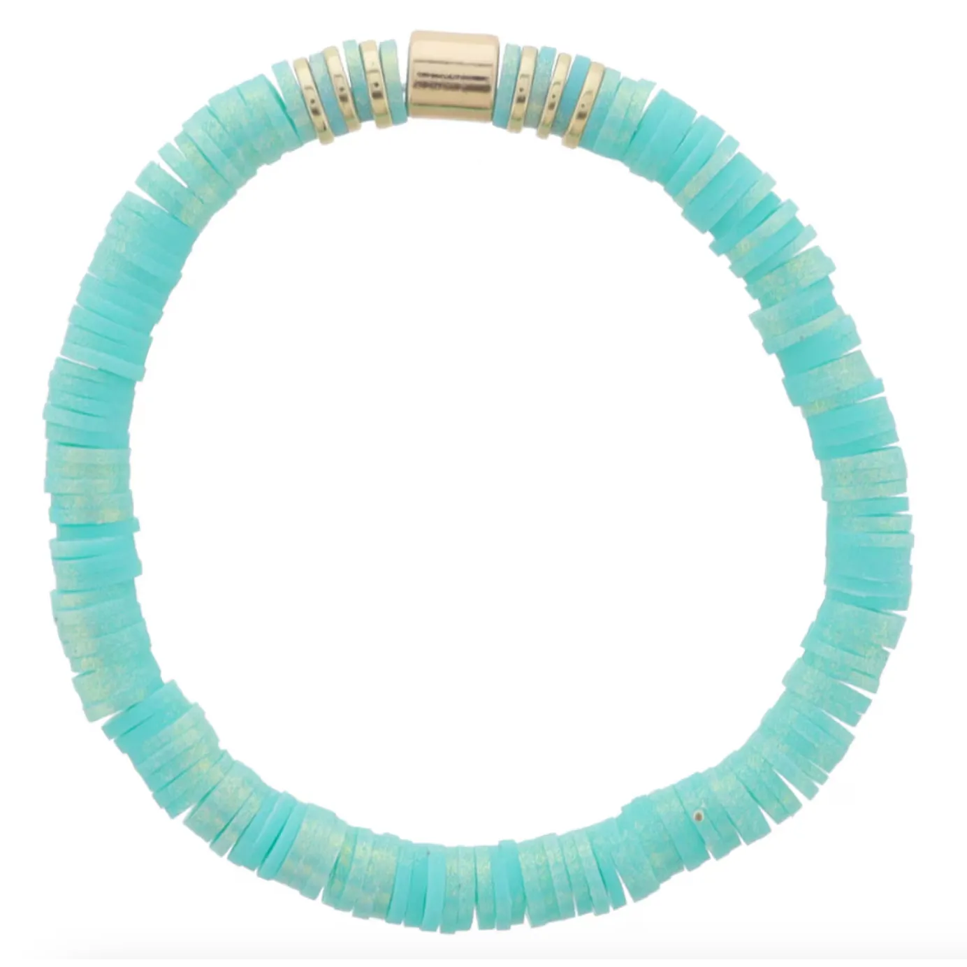 Jane Marie Iridescent Rubber Sequins with Gold Bead Accents-Turquoise