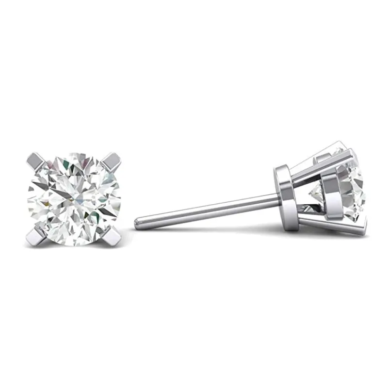 JewelMore 14K Gold Round-Cut Diamond Stud Earring (1/4-1 cttw, H-I Color, I2-I3 Clarity)