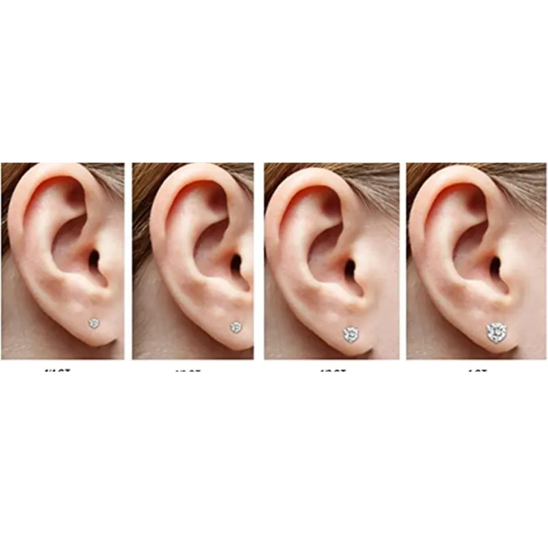 JewelMore 14K Gold Round-Cut Diamond Stud Earring (1/4-1 cttw, H-I Color, I2-I3 Clarity)