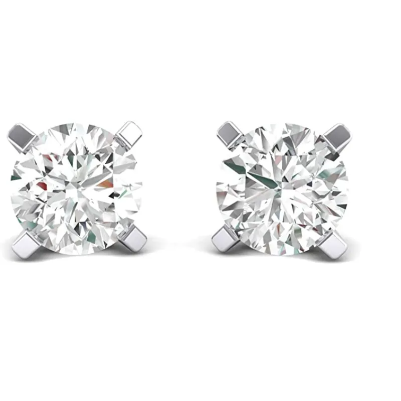 JewelMore 14K Gold Round-Cut Diamond Stud Earring (1/4-1 cttw, H-I Color, I2-I3 Clarity)