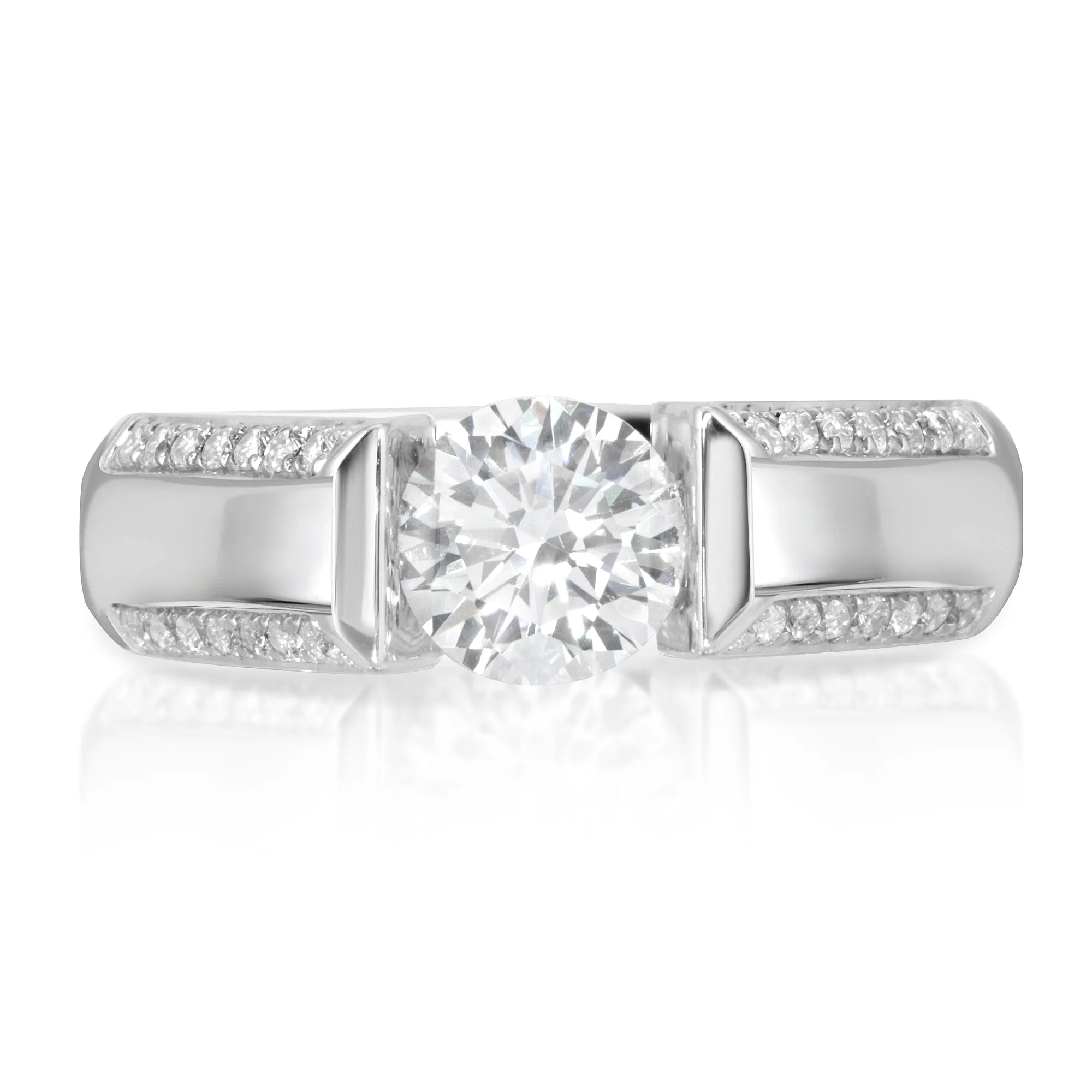 Kanani Modern Tension Set Engagement Ring in 14K, 18K or Platinum