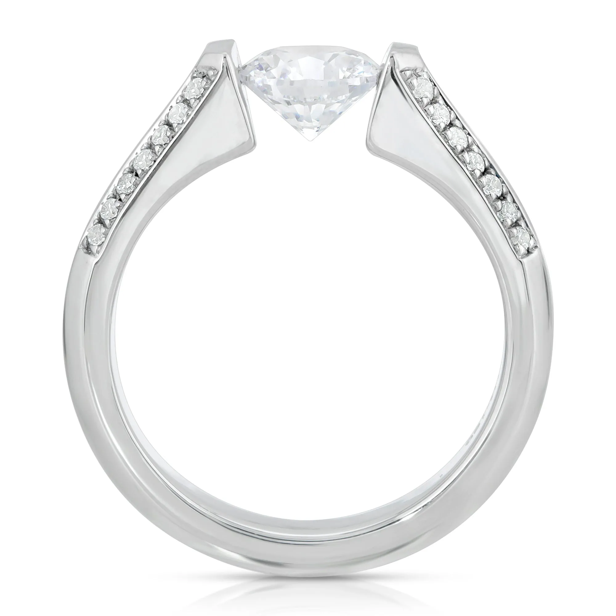 Kanani Modern Tension Set Engagement Ring in 14K, 18K or Platinum