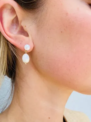 Katrina Pearl Double Drop Earrings
