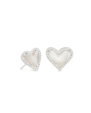 Kendra Scott Ari Heart Stud Rhodium