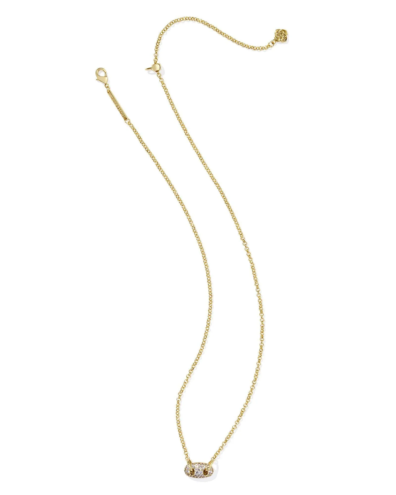 Kendra Scott Bailey Pave Pendant Necklace in Gold White Crystal