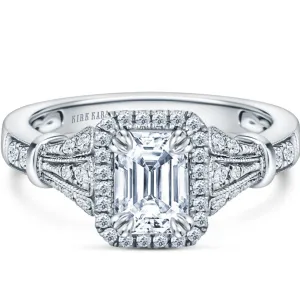 Kirk Kara "Lori" Emerald Cut Halo Diamond Engagement Ring