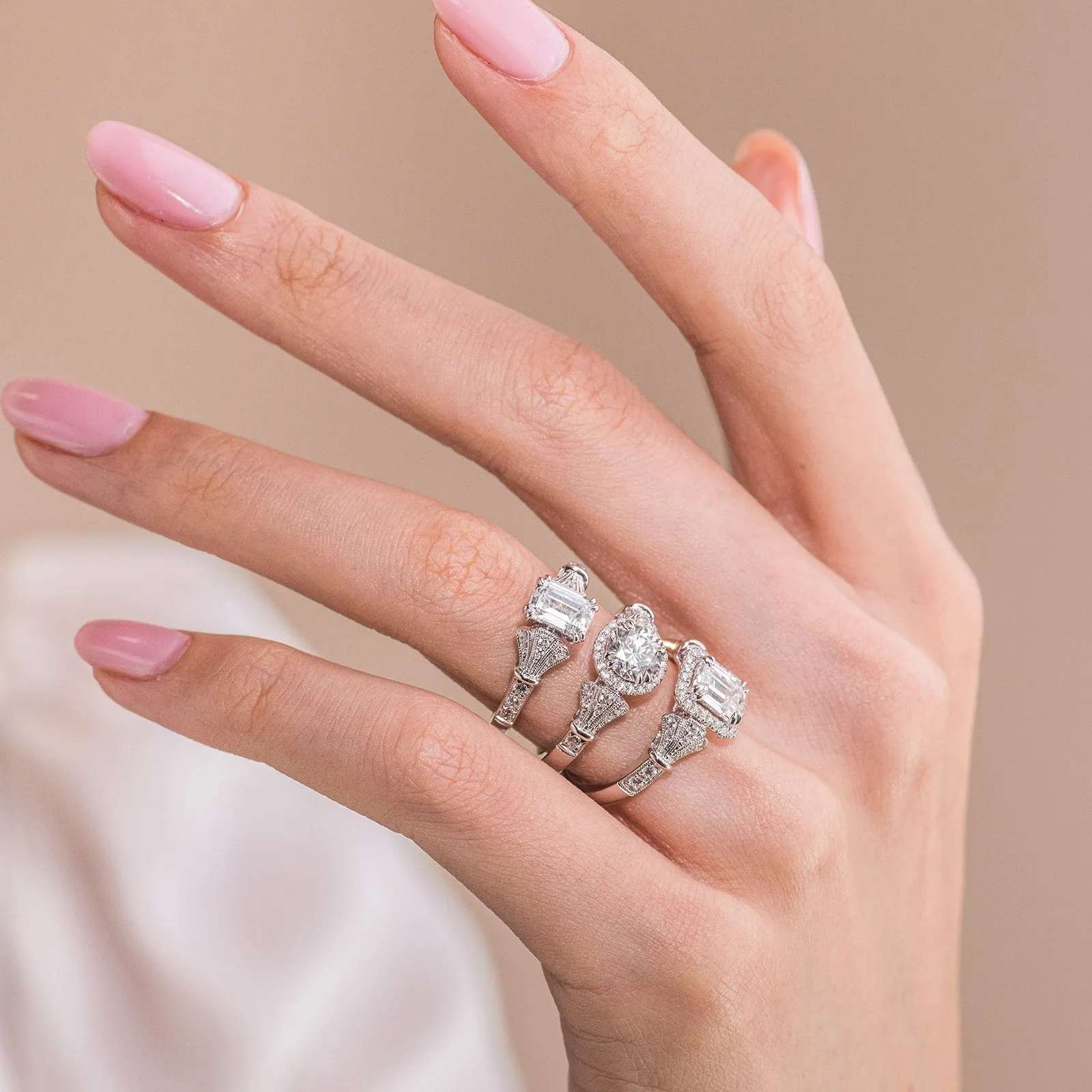 Kirk Kara "Lori" Emerald Cut Halo Diamond Engagement Ring