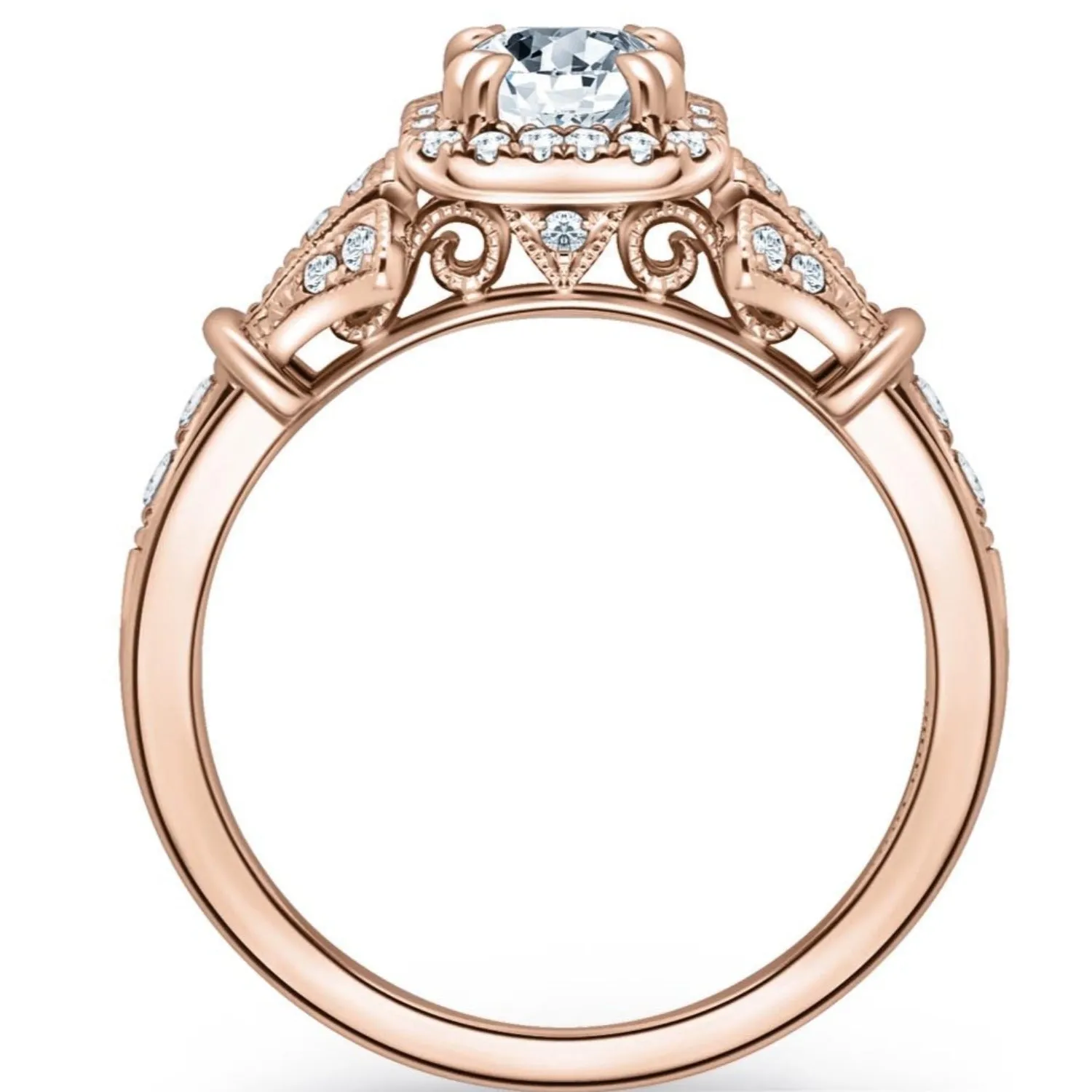 Kirk Kara "Lori" Emerald Cut Halo Diamond Engagement Ring