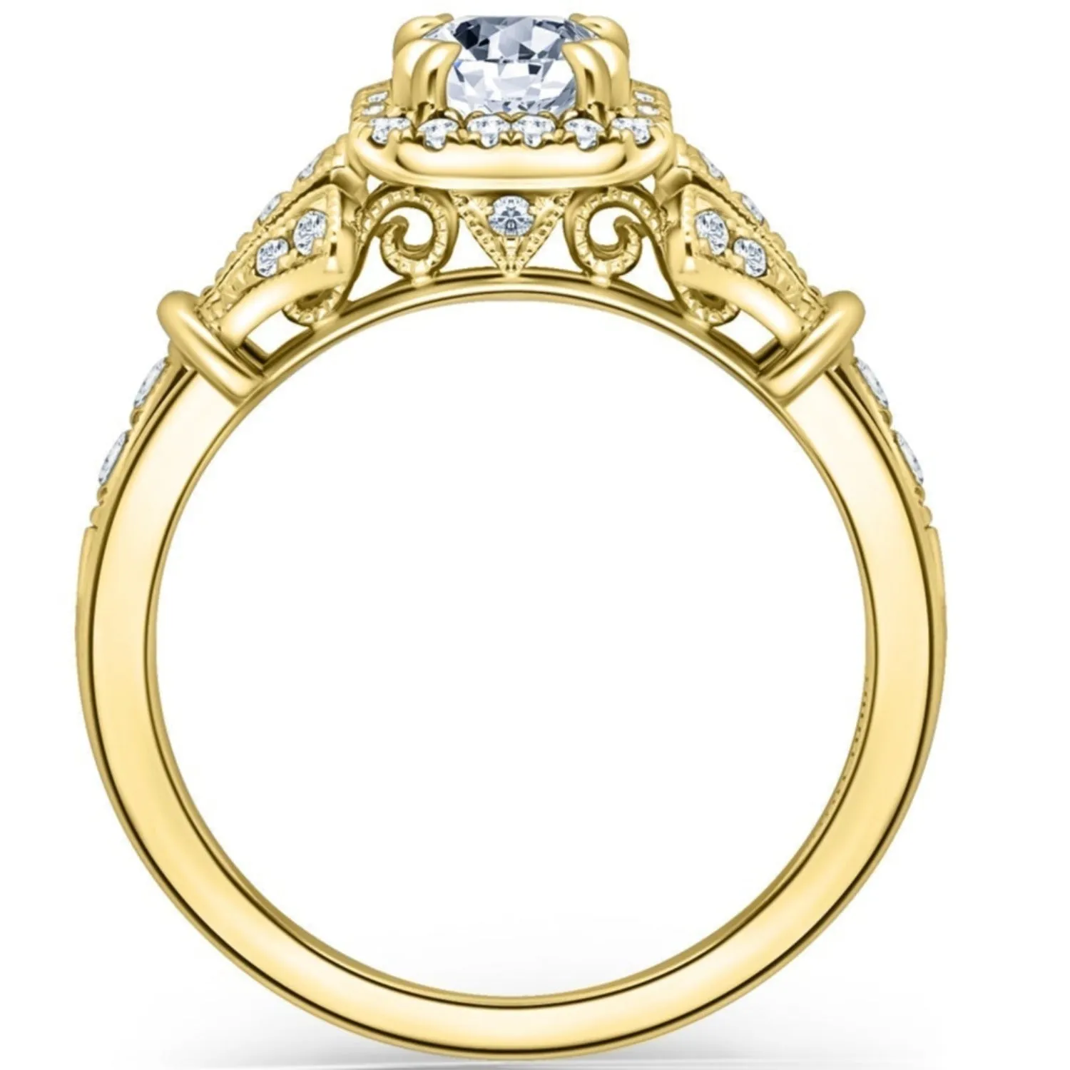 Kirk Kara "Lori" Emerald Cut Halo Diamond Engagement Ring