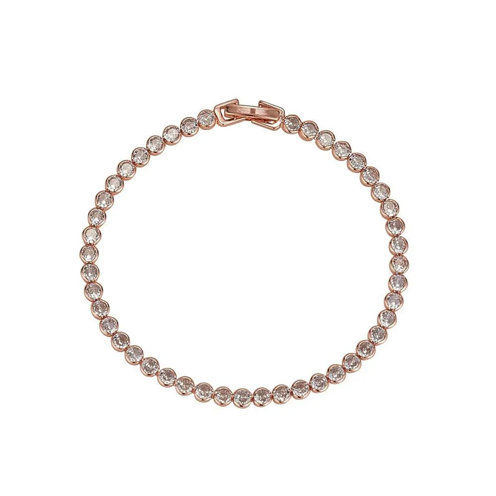Knight and Day Dakota Rose Gold Tennis Bracelet P534BKU