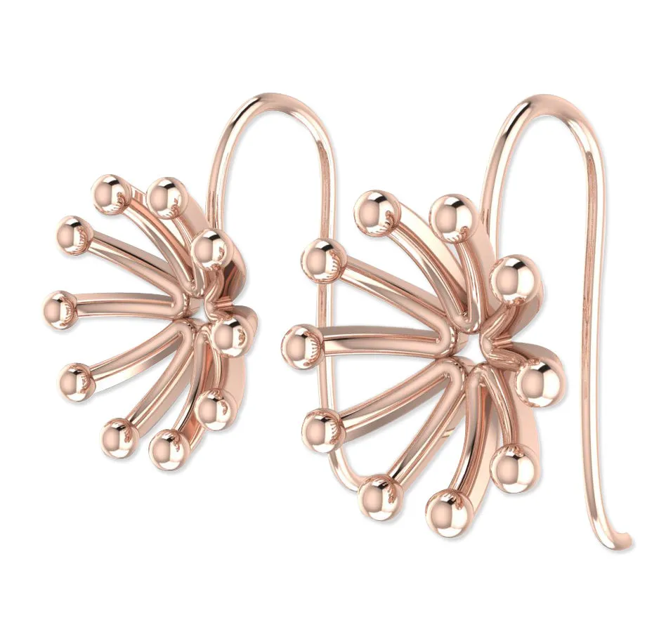 KUNUZ Rose Gold Plated 925 Sterling Silver Stud Earrings