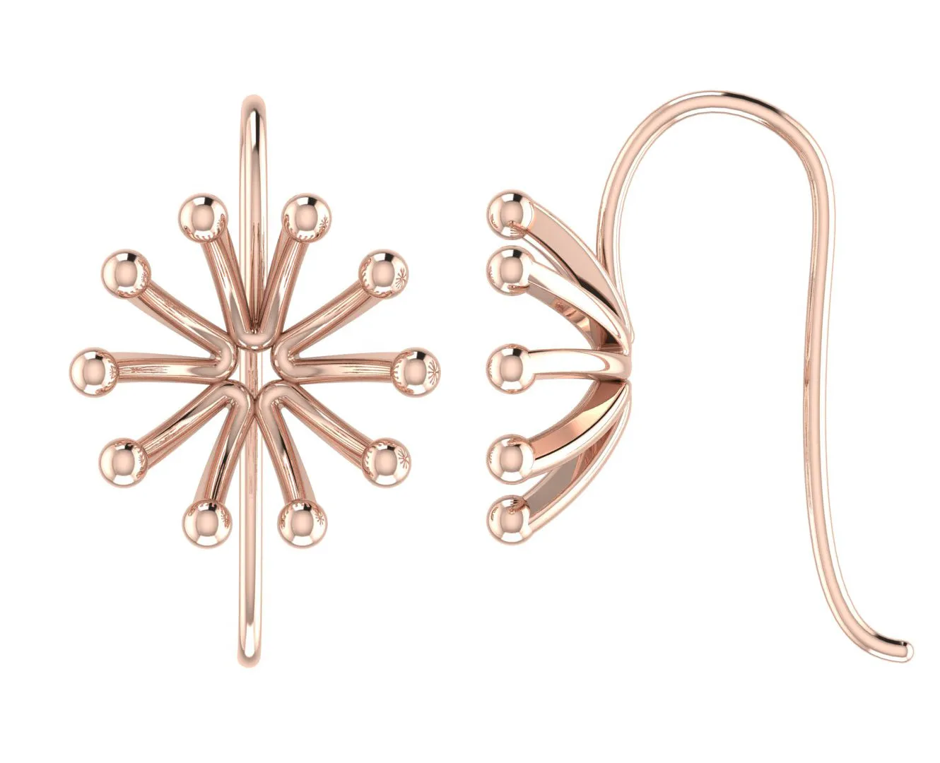 KUNUZ Rose Gold Plated 925 Sterling Silver Stud Earrings