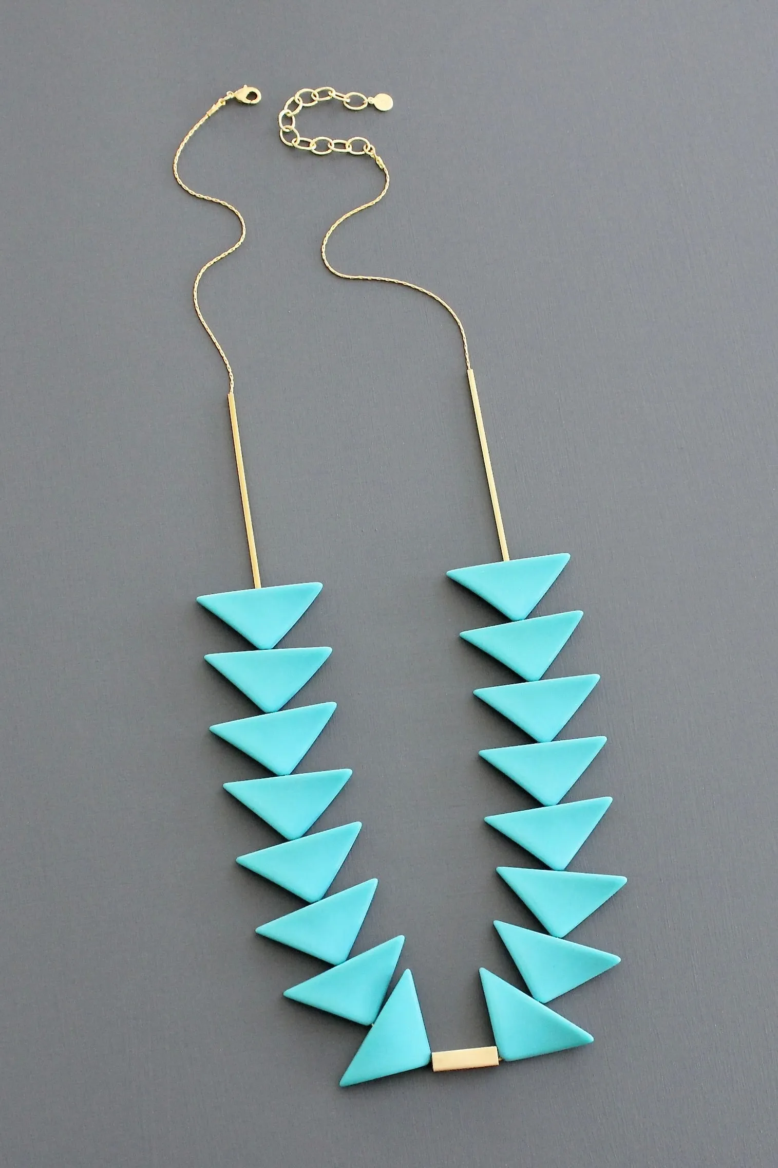 KYL130 turquoise triangle geometric necklace