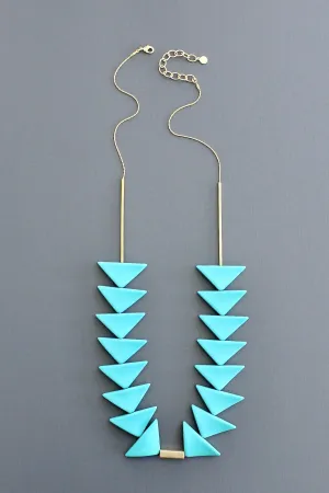KYL130 turquoise triangle geometric necklace