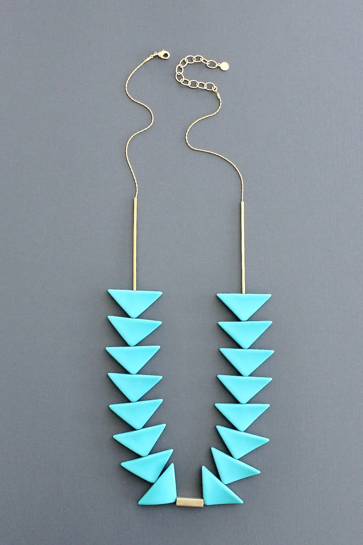KYL130 turquoise triangle geometric necklace