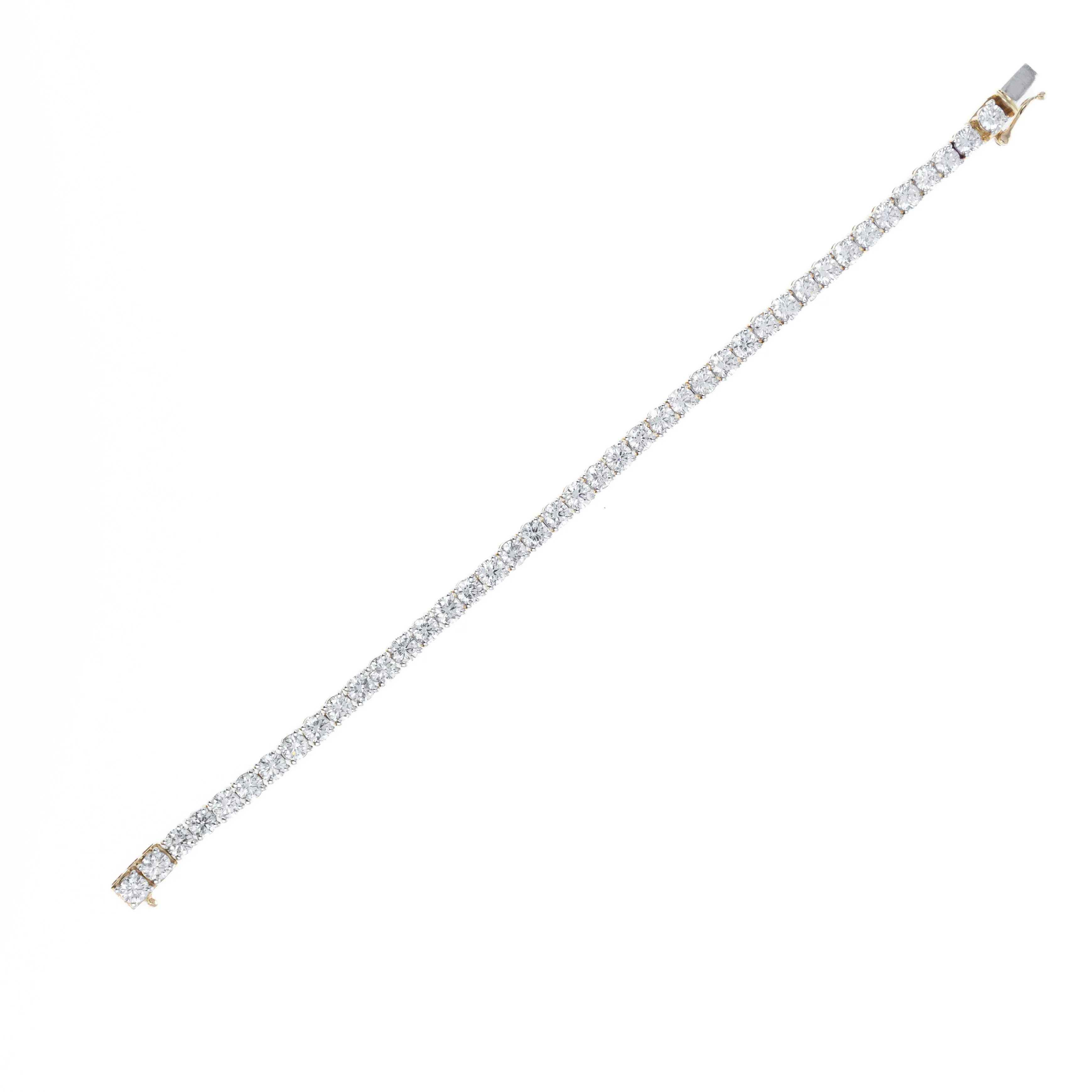 Lab Grown 10.88 Carat Round Diamond Tennis Bracelet