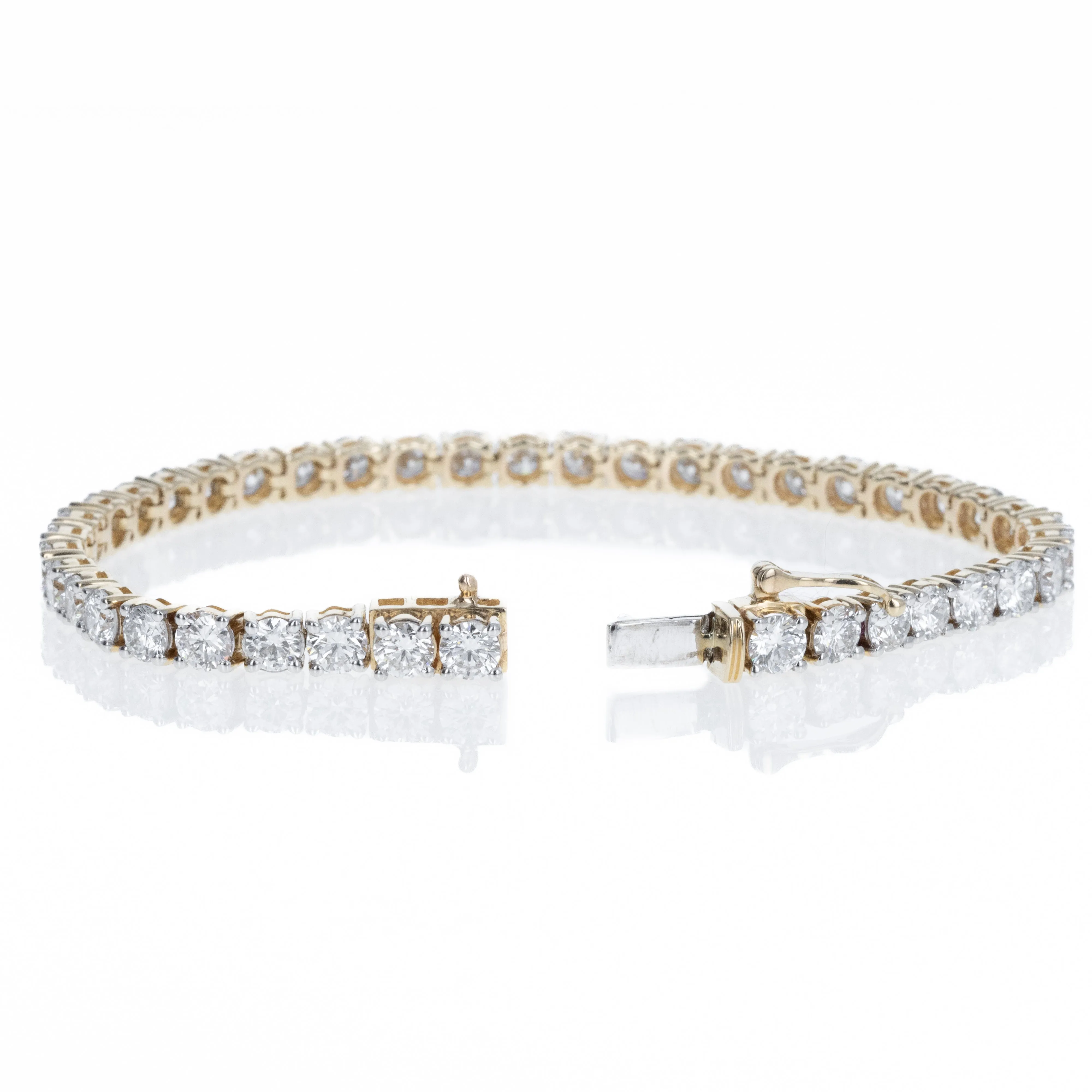 Lab Grown 10.88 Carat Round Diamond Tennis Bracelet