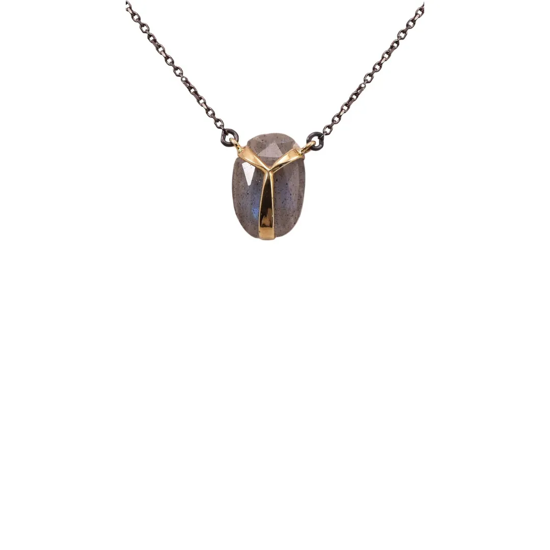 Labradorite Scarab Necklace