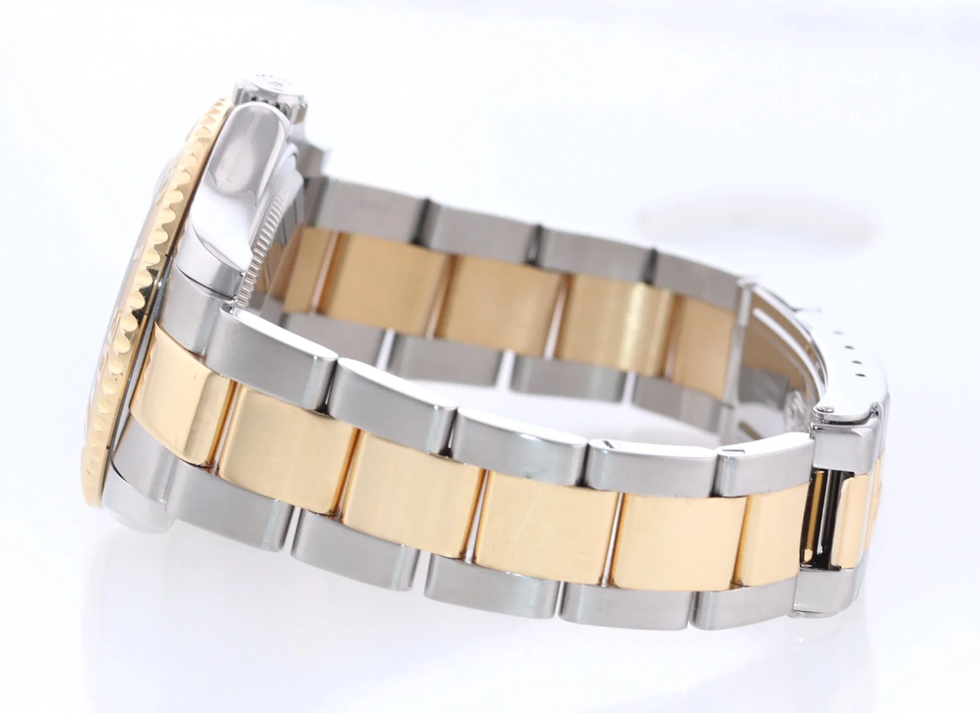 Ladies Rolex Yacht-Master 18k Gold 168623 35mm Mid Size White Two Tone Watch