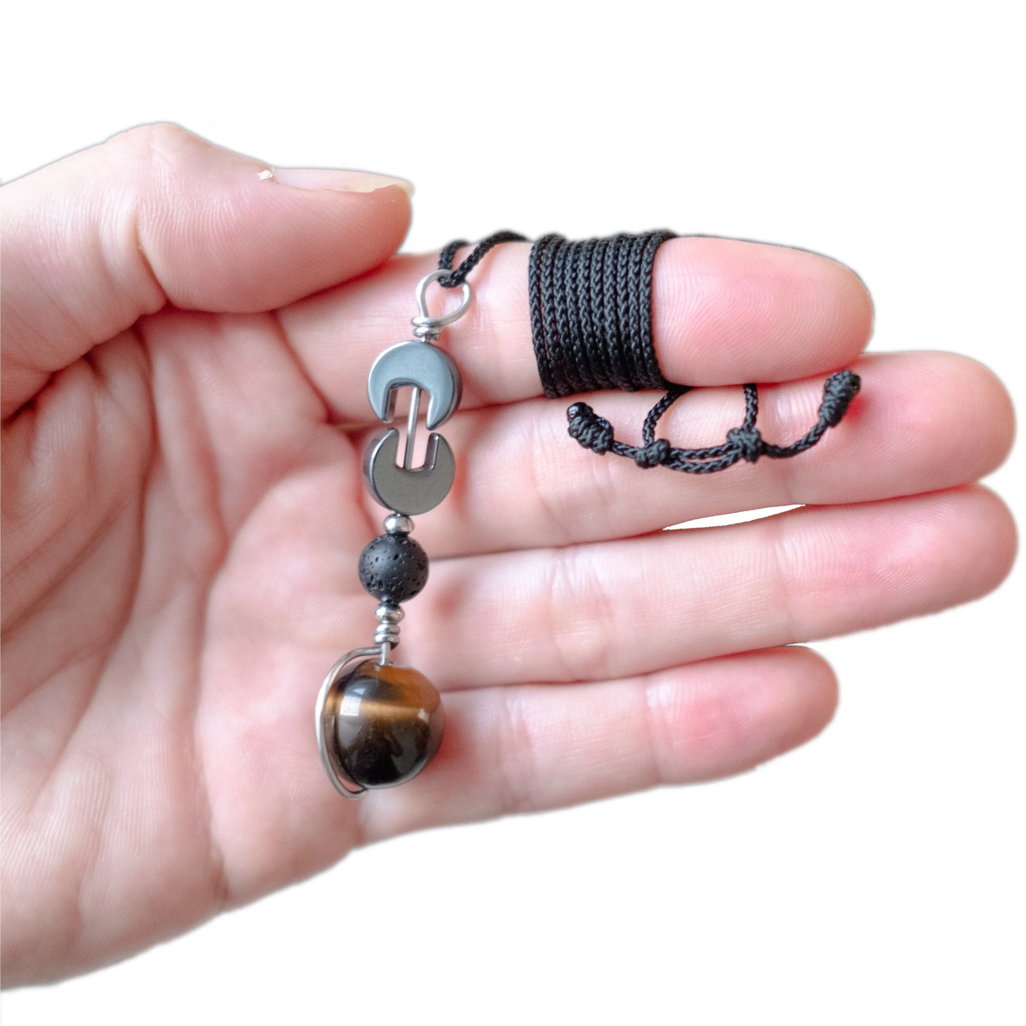 Lava Stone Diffuser Tactile Necklace | Aromatherapy Crystal Fidget Necklace