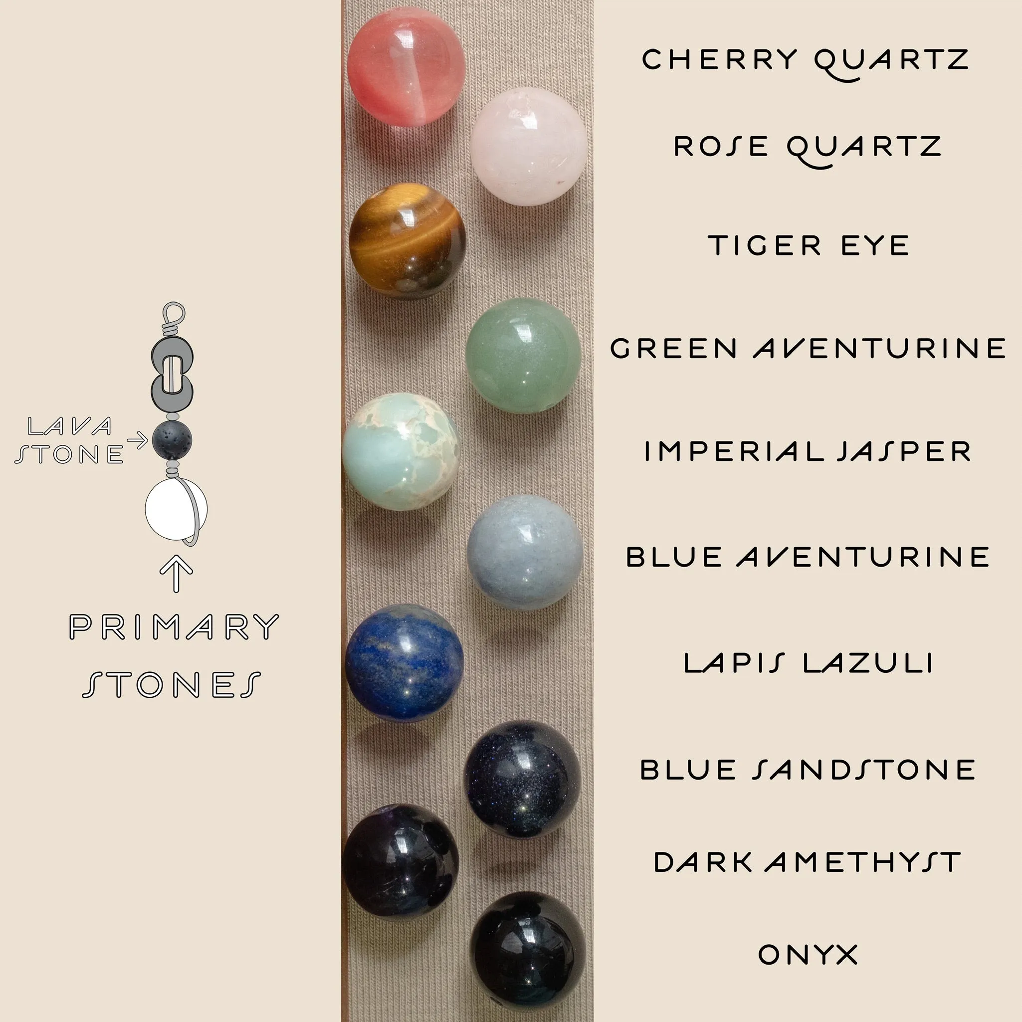 Lava Stone Diffuser Tactile Necklace | Aromatherapy Crystal Fidget Necklace