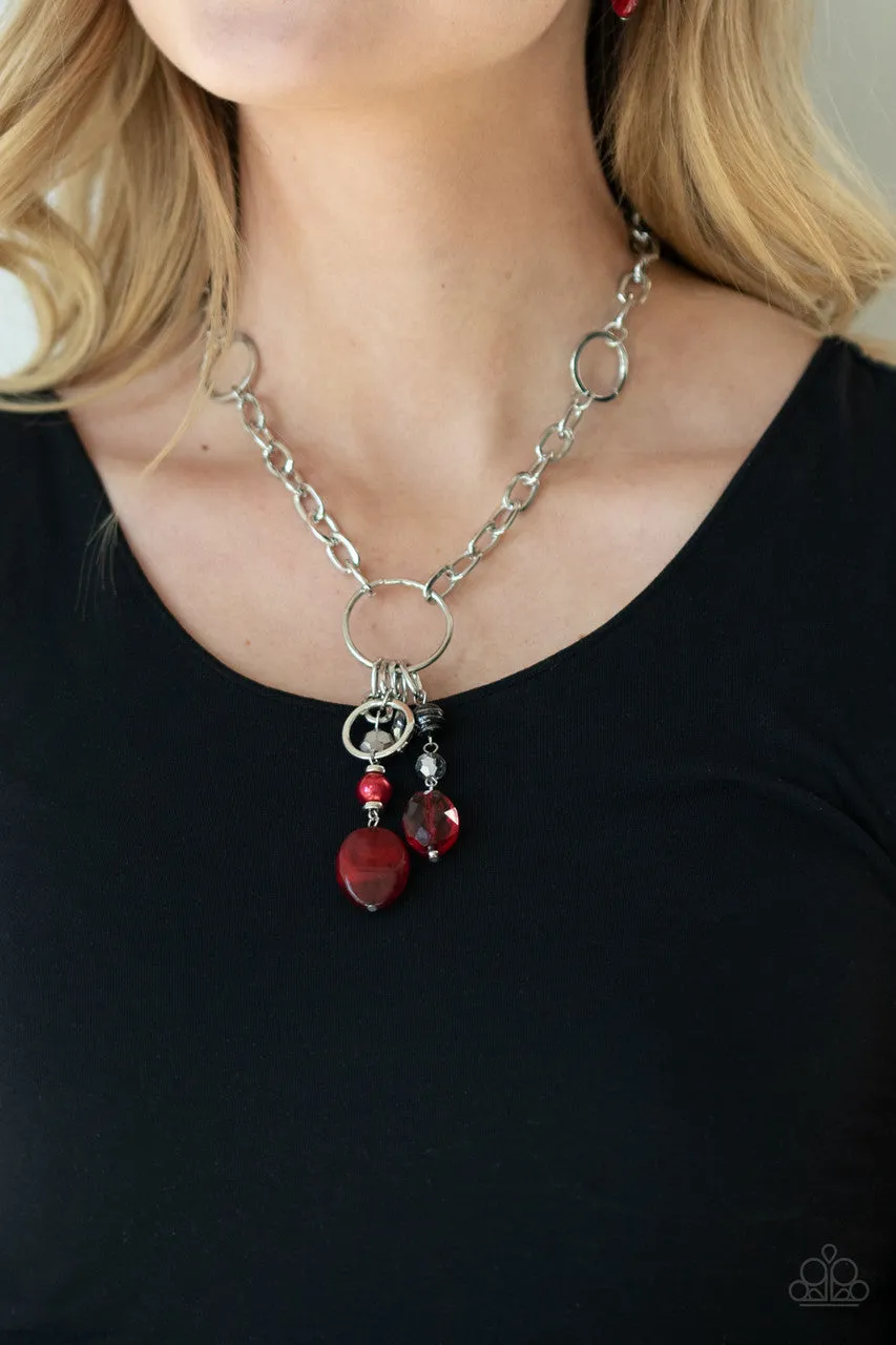 Lay Down Your CHARMS Red Paparazzi Necklace