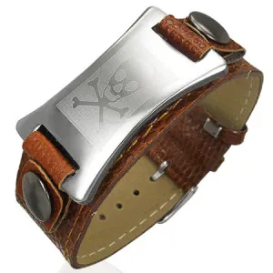 Leather Bangle Crossbones