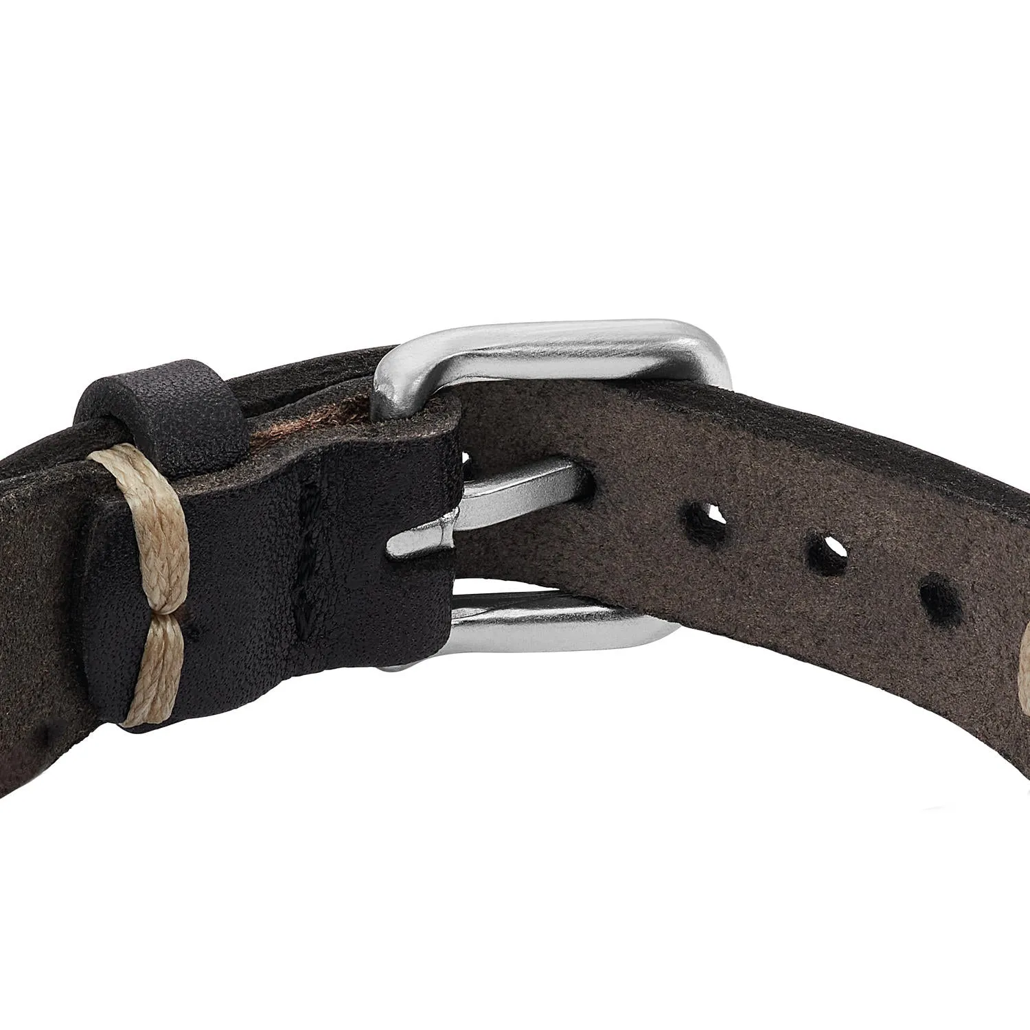 Leather Essentials Black Leather Strap Bracelet