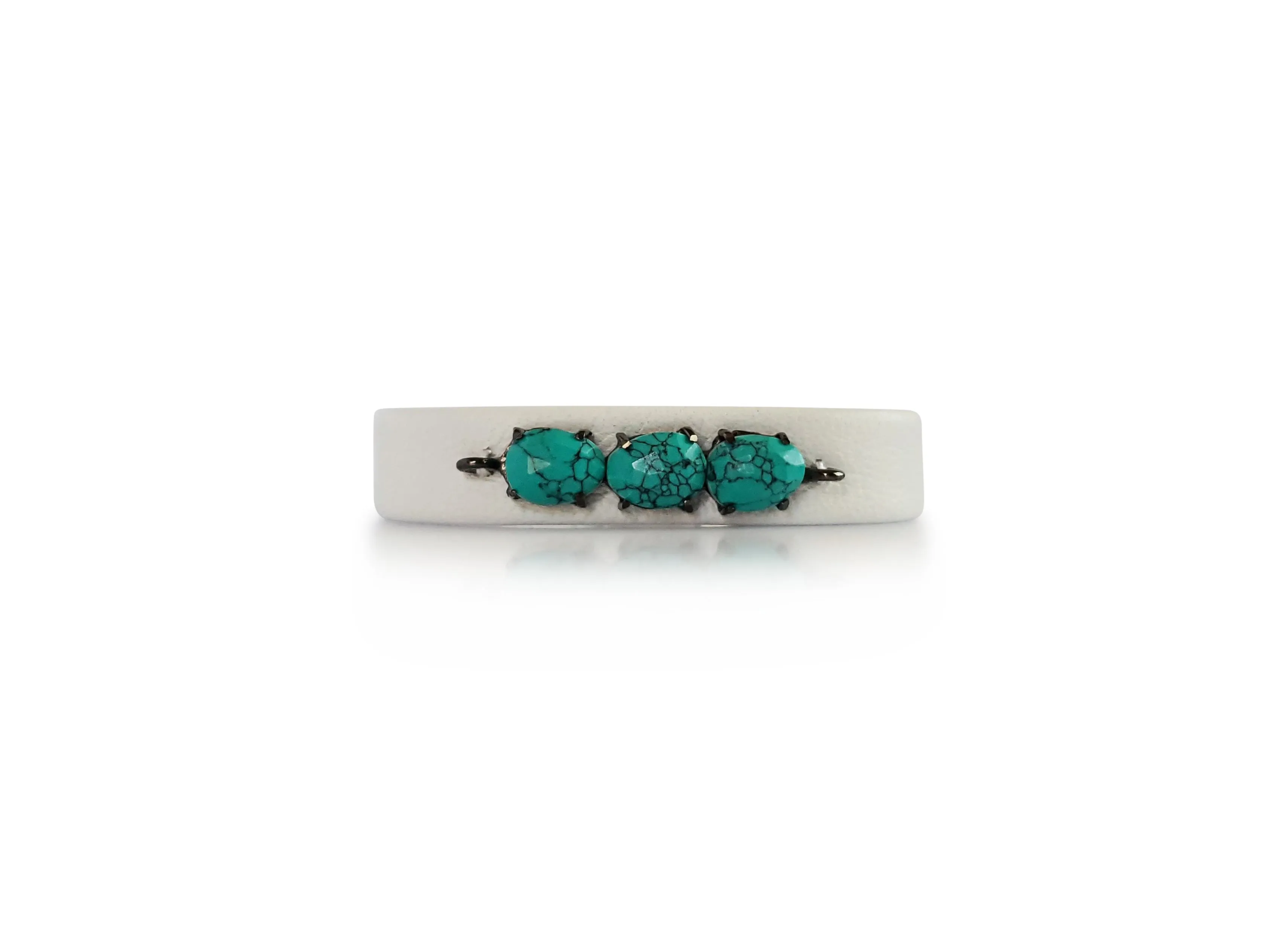 Leather Turquoise Bar Bracelet