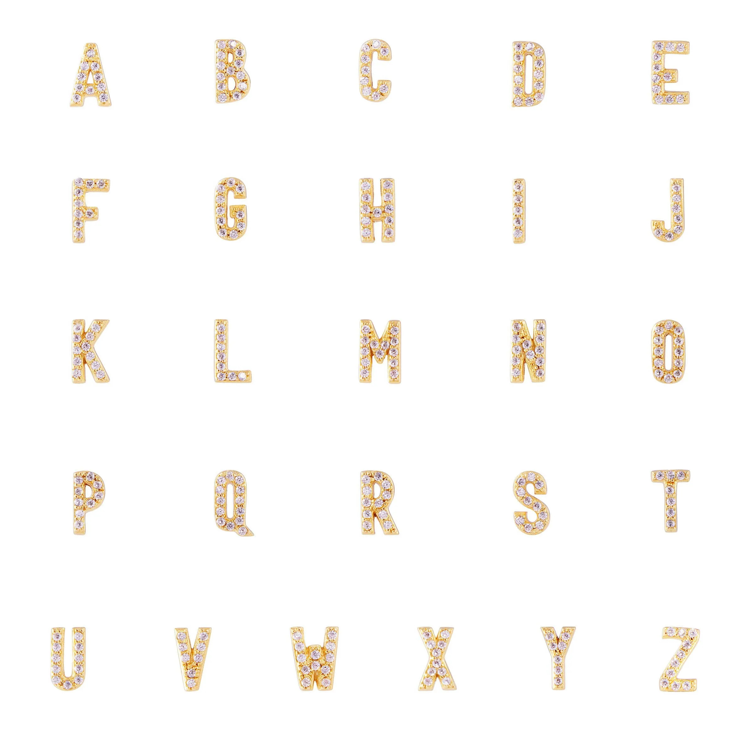 LETTER PAVE STUD - F