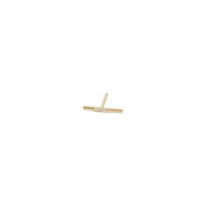 Leveled Diamond Bar Stud Earring
