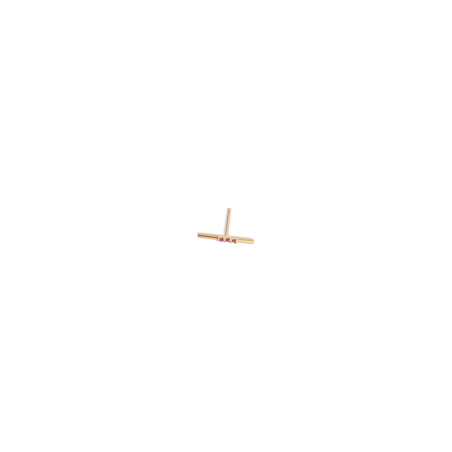Leveled Diamond Bar Stud Earring