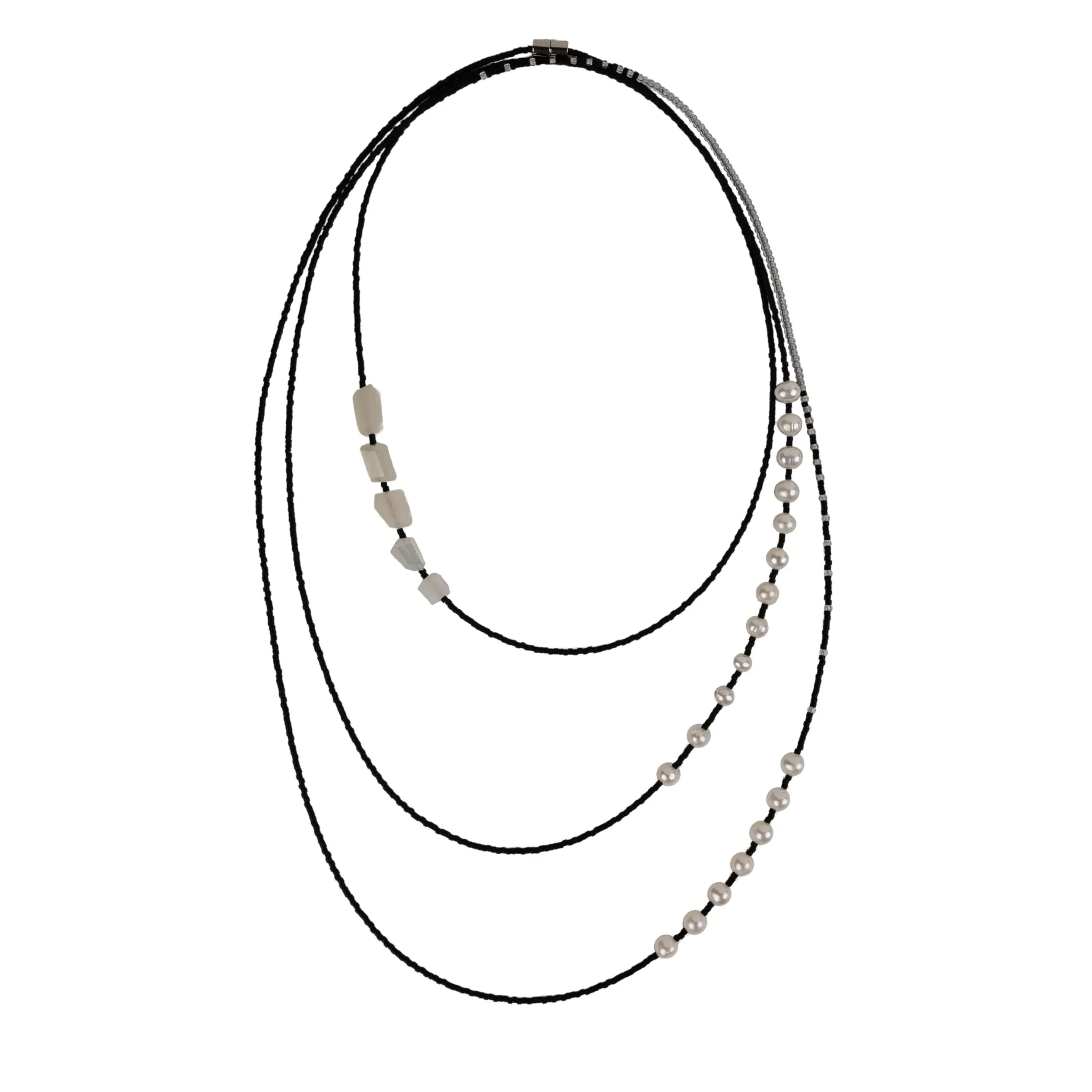 Lily Tsay Japanese Delica Bead and Pearl Necklace