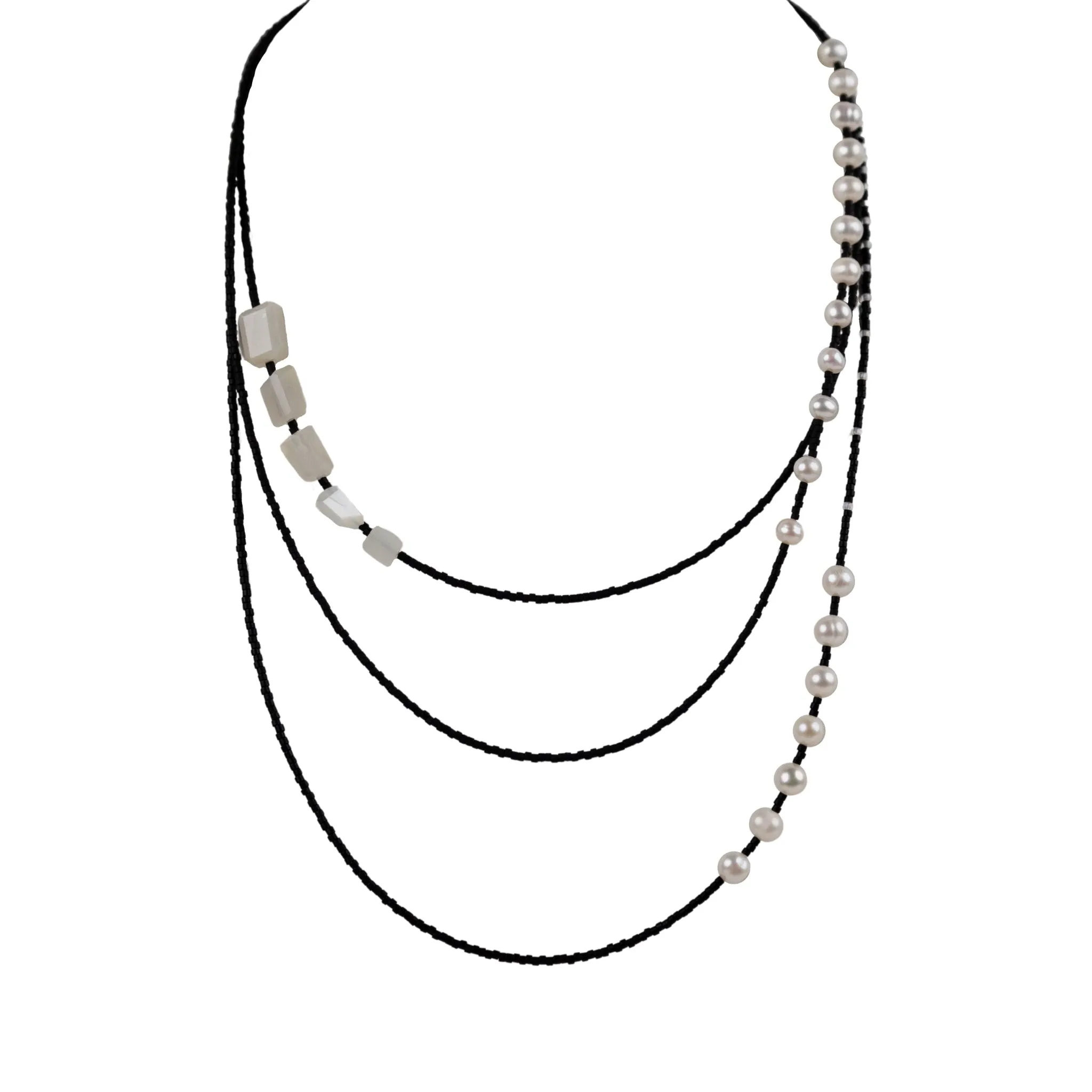 Lily Tsay Japanese Delica Bead and Pearl Necklace