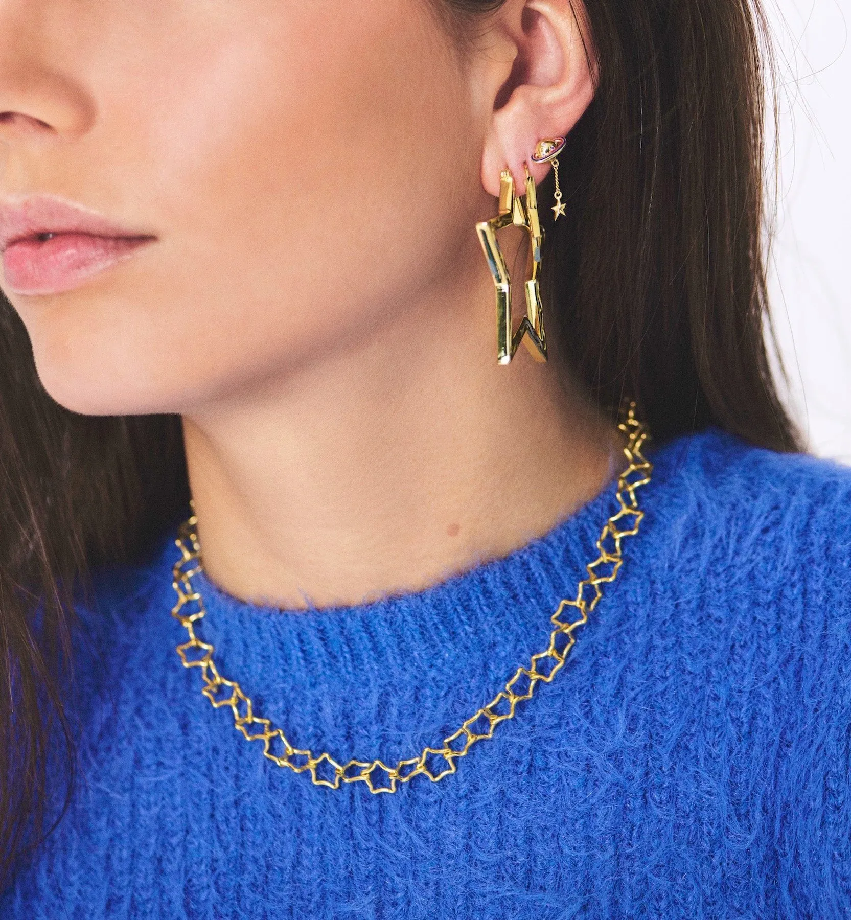 Linked Chunky Stars Necklace
