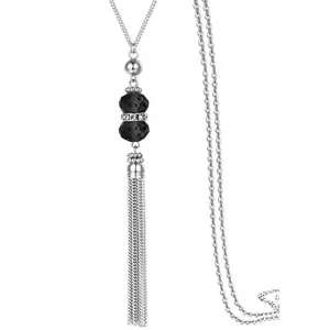 Long Crystal Bead Necklace