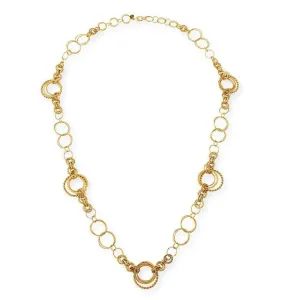 Long Round Gold Link Necklace