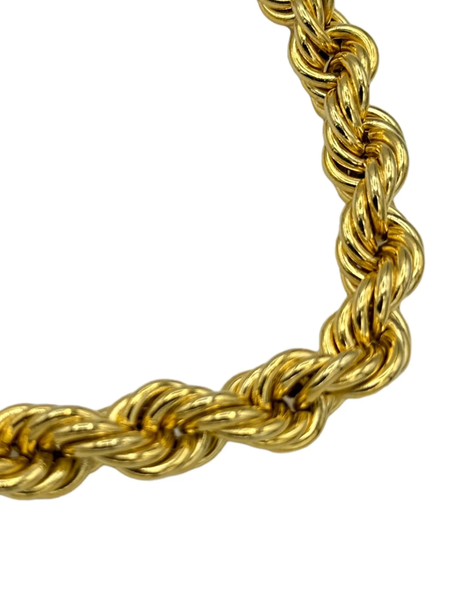 Long Statement Rope Link Gold Vintage Layering Chain